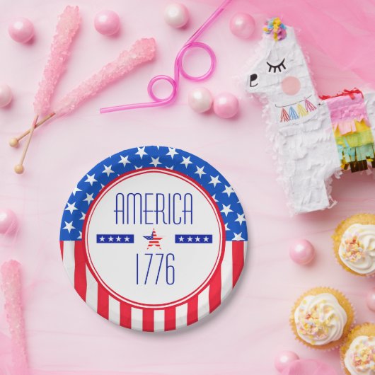 Amerikaans Bord 1776 patriottisch papier (Feest)