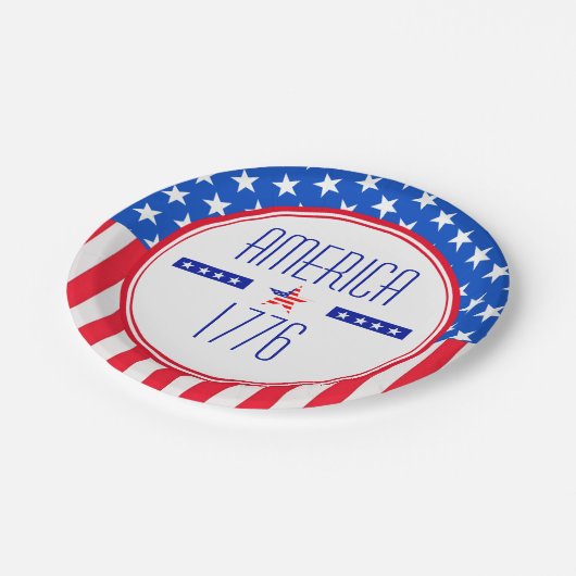 Amerikaans Bord 1776 patriottisch papier (Gekanteld)