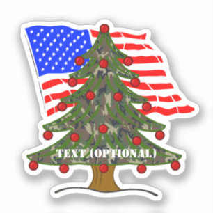 Amerikaans bos camouflage Kerstmis Sticker