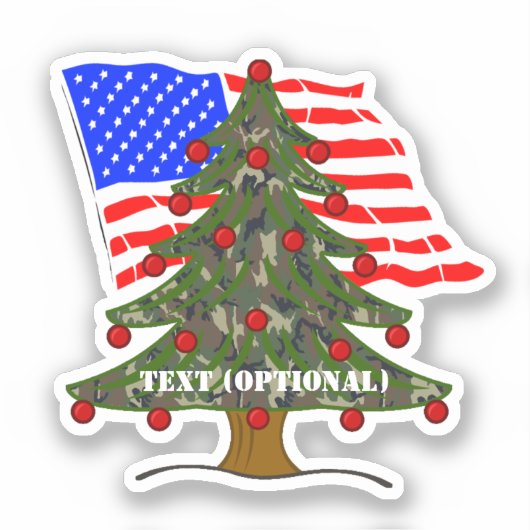 Amerikaans bos camouflage Kerstmis Sticker (Voorkant)