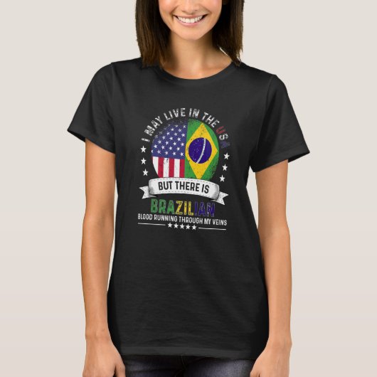 Amerikaans Braziliaans huis in de VS Patriot Ameri T-shirt (Voorkant)