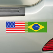Amerikaans-Braziliaanse vlaggen Bumpersticker (Op auto)