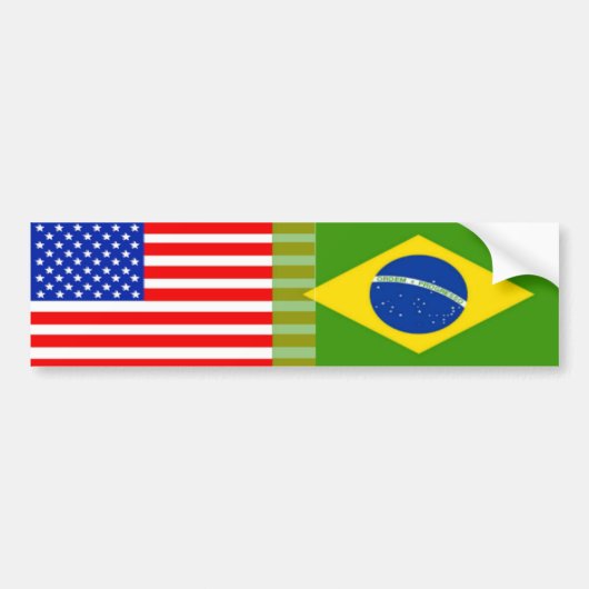 Amerikaans-Braziliaanse vlaggen Bumpersticker (Voorkant)