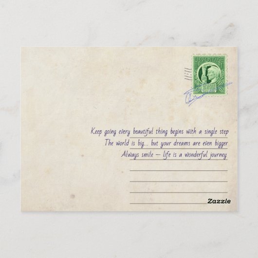 Amerikaans briefkaart in  stijl (Achterkant)