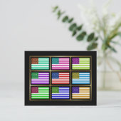 Amerikaans Briefkaart van multihue-vlaggen (Staand voorkant)