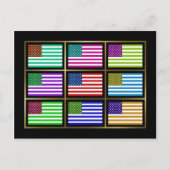 Amerikaans Briefkaart van multihue-vlaggen (Voorkant)