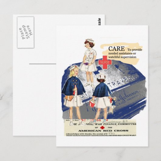 -Amerikaans Briefkaart voor de groet van het Rode  (Voorkant / Achterkant)