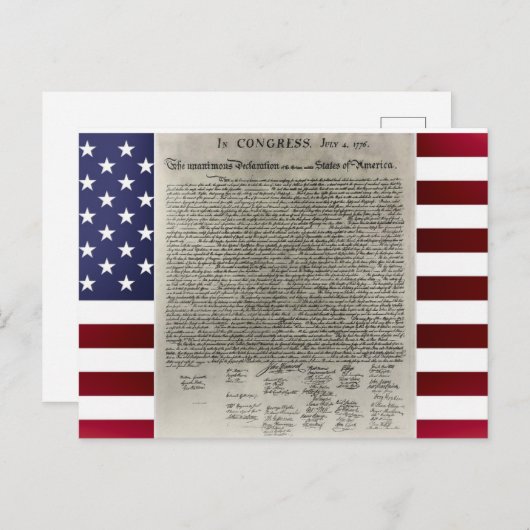 Amerikaans Briefkaart voor onafhankelijkheid van d (Voorkant / Achterkant)