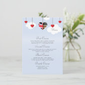 Amerikaans Brits 4 gangen bruiloft Menu (Staand voorkant)