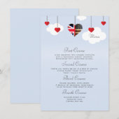 Amerikaans Brits 4 gangen bruiloft Menu (Voorkant / Achterkant)