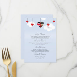 Amerikaans Brits 4 gangen bruiloft Menu