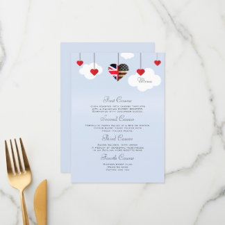 Amerikaans Brits 4 gangen bruiloft Menu