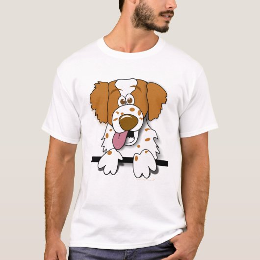 Amerikaans-Brittany Spaniel Cartoon Dog Shirt (Voorkant)