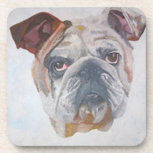 Amerikaans Bulldog Artistic Pet Portret Bier Onderzetter