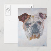 Amerikaans Bulldog Artistic Pet Portret Briefkaart (Voorkant / Achterkant)