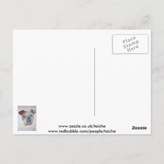 Amerikaans Bulldog Artistic Pet Portret Briefkaart (Achterkant)