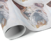 Amerikaans Bulldog Artistic Pet Portret Cadeaupapier (Rol Hoek)