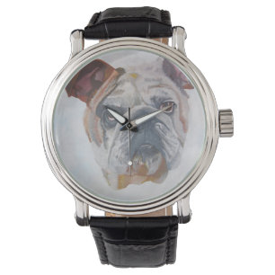 Amerikaans Bulldog Artistic Pet Portret Horloge