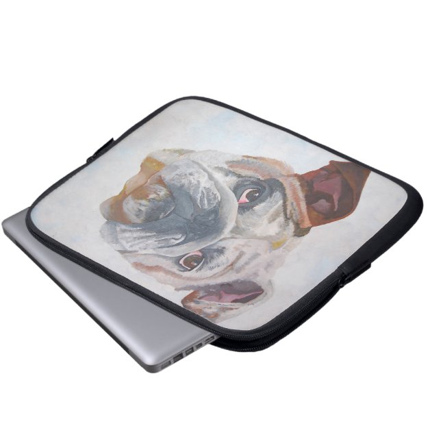 Amerikaans Bulldog Artistic Pet Portret Laptop Sleeve (Voorkant onderkant)