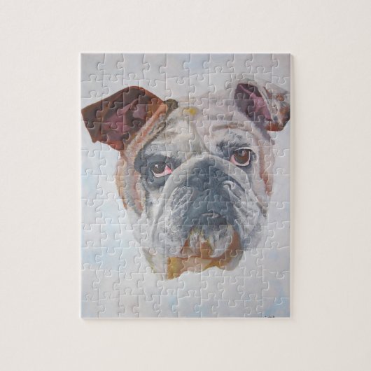 Amerikaans Bulldog Artistic Pet Portret Legpuzzel (Verticaal)