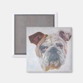 Amerikaans Bulldog Artistic Pet Portret Magneet (Voorkant / Achterkant)