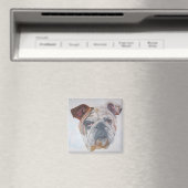 Amerikaans Bulldog Artistic Pet Portret Magneet (Insitu (Vaatwasser))