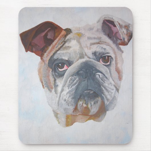 Amerikaans Bulldog Artistic Pet Portret Muismat (Voorkant)