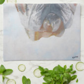 Amerikaans Bulldog Artistic Pet Portret Theedoek (Gevouwen)