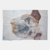 Amerikaans Bulldog Artistic Pet Portret Theedoek (Horizontaal)