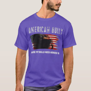 Amerikaans Bulletin met Amerikaanse vlag Funny Dog T-shirt