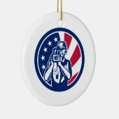 Amerikaans cameraman Vlag Icon Keramisch Ornament (Rechts)