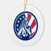 Amerikaans cameraman Vlag Icon Keramisch Ornament (Links)