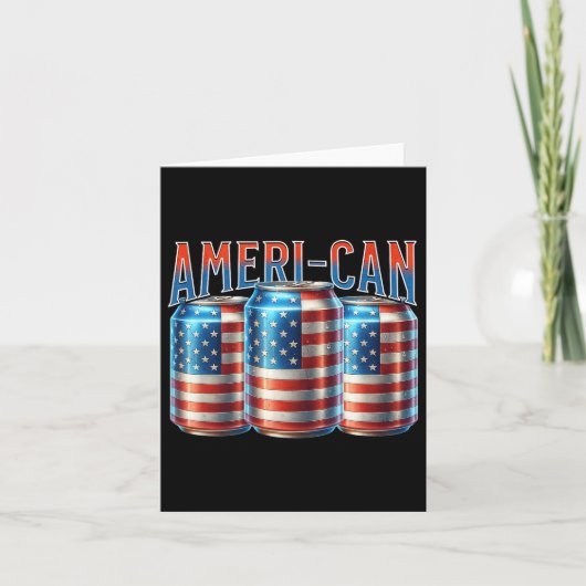 Amerikaans-Canadees Grappig Bier Kan Vlag Patriott Kaart (Voorkant)