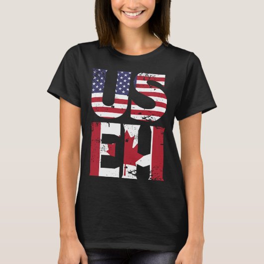Amerikaans-Canadees meme citaat T-shirt (Voorkant)