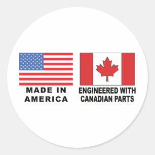 Amerikaans Canadees Ronde Sticker