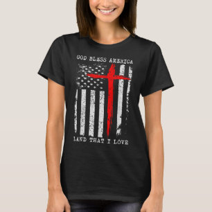 Amerikaans Christelijk God Bless Amerika T-shirt