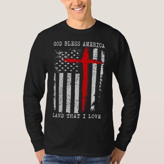 Amerikaans Christelijk God Bless Amerika T-shirt (Voorkant)