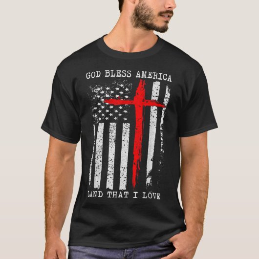 Amerikaans christelijk God zegene Amerika T-shirt (Voorkant)