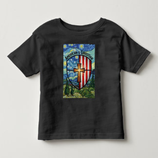 Amerikaans & Christelijk Patriotisch Schild Geloof Kinder Shirts