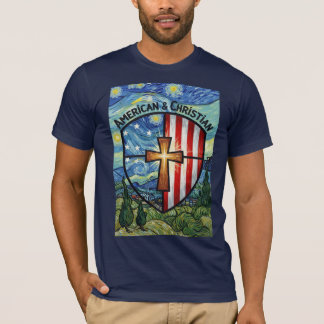 Amerikaans & Christelijk Patriotisch Schild Geloof T-shirt