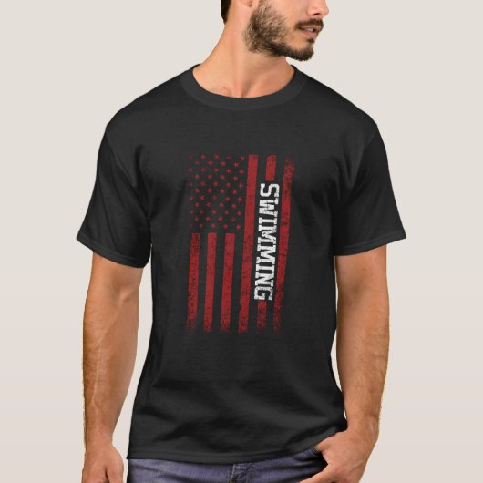 Amerikaans concurrerend zwemzwemzwemteam Swim C T-shirt (Voorkant)