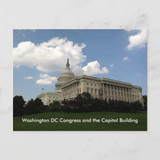 Amerikaans Congres en Capitol Briefkaart (Voorkant)