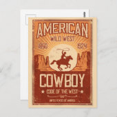 Amerikaans Cowboy Wild West Briefkaart (Voorkant / Achterkant)