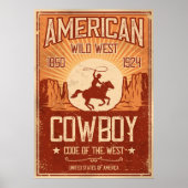 Amerikaans Cowboy Wild West Poster (Voorkant)