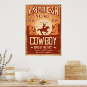 Amerikaans Cowboy Wild West Poster (Keuken)