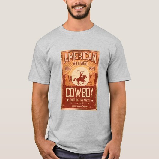 Amerikaans Cowboy Wild West T-shirt (Voorkant)
