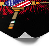 Amerikaans cricketracket en Ll-vlag van de VS Poster (Hoek)