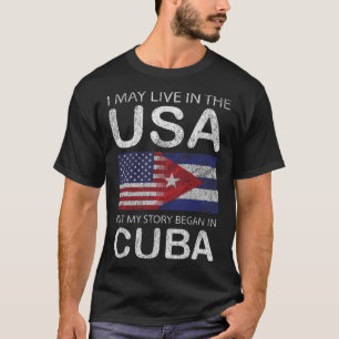 Amerikaans Cubaans Vlag Mijn verhaal begon in T-shirt