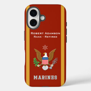 Amerikaans Defensie Embleem - Personaliseer met Na iPhone 16 Hoesje