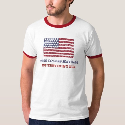 AMERIKAANS, DEZE KLEUREN LOPEN T-SHIRT NIET (Voorkant)